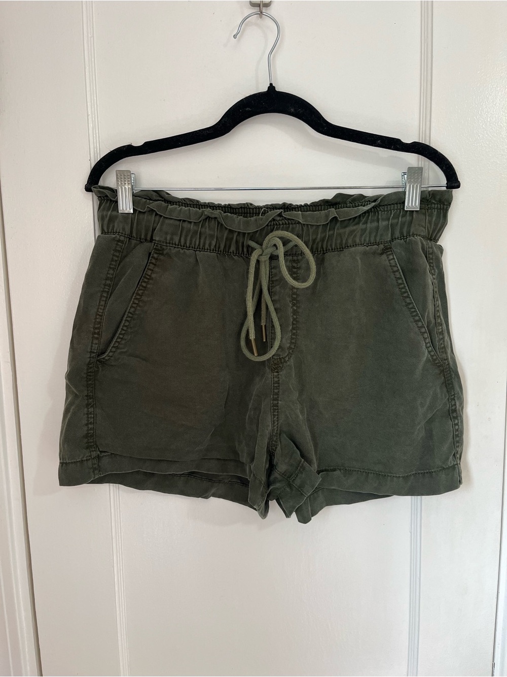LOFT Olive Green Drawstring Casual Shorts
